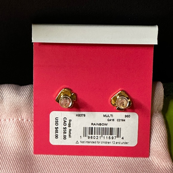 New Kate Spade 🌈 Rainbow “Love” & Heart ❤️ Mismatched  Stud Earrings w/Dust Bag - Picture 3 of 8